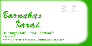 barnabas karai business card